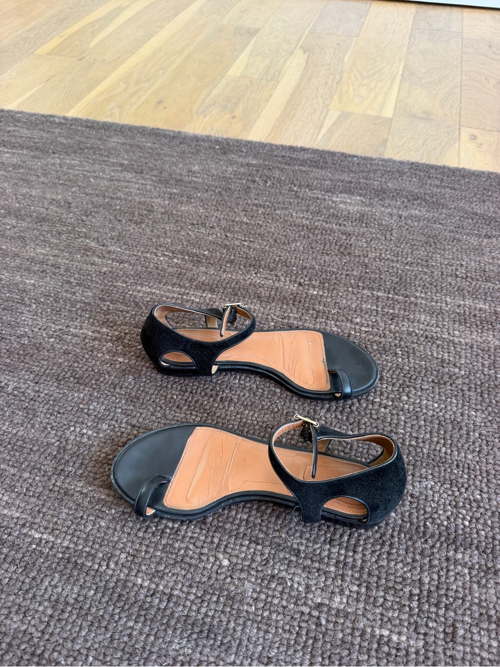 Givenchy Black Leather Open-Toe Ankle Strap Sandals - Picture 5 of 5
